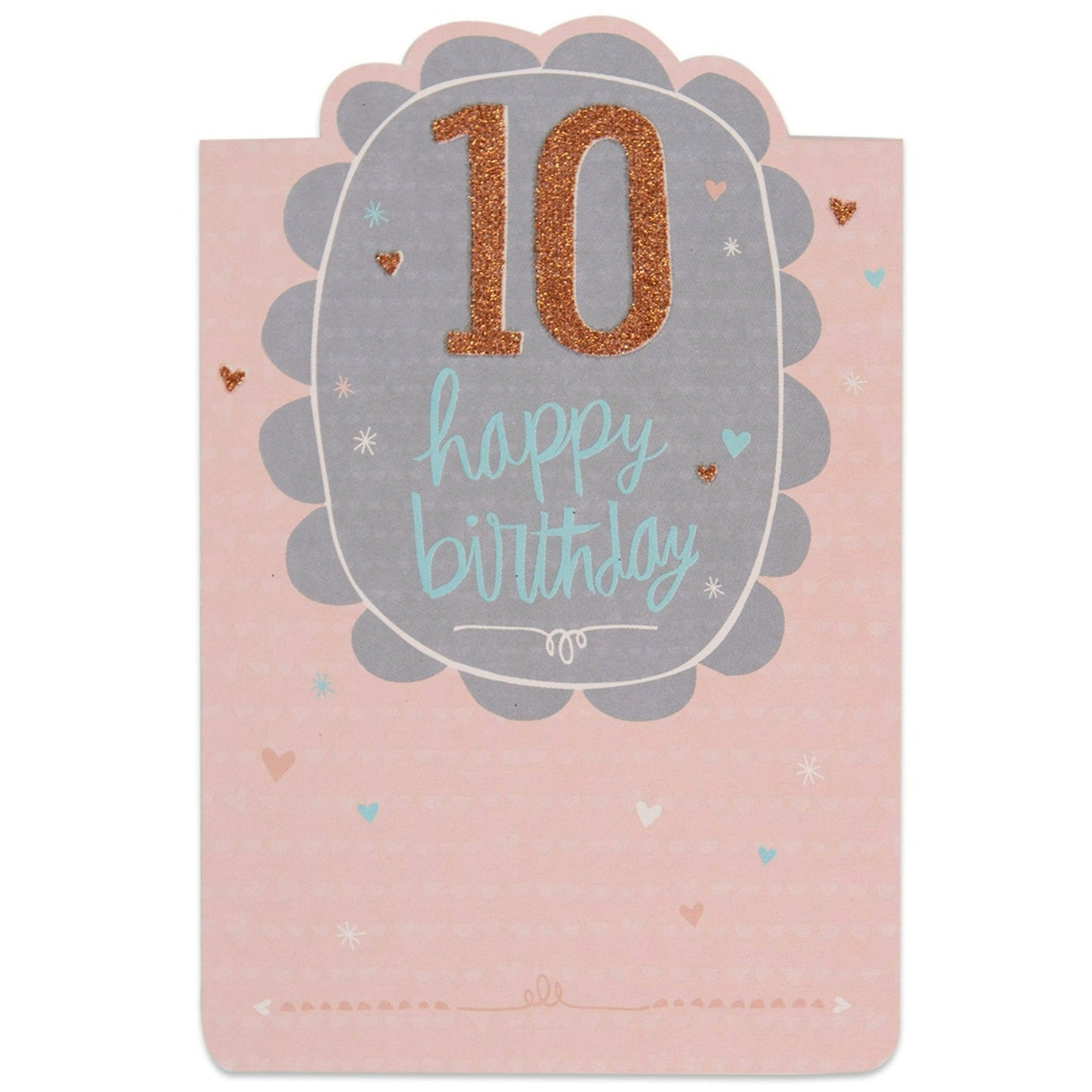 Sweet Glitter Flip Up 10th Birthday Card