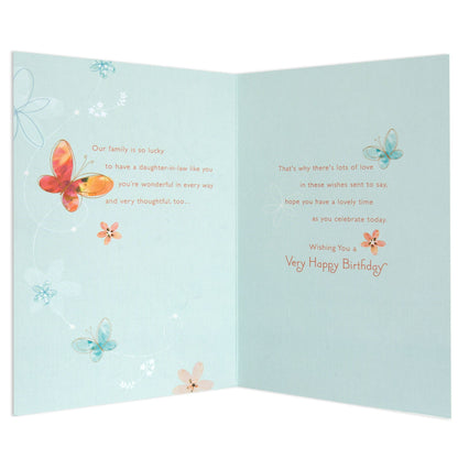 Colourful Butterflies Sweet Daughter-in-Law Birthday Card