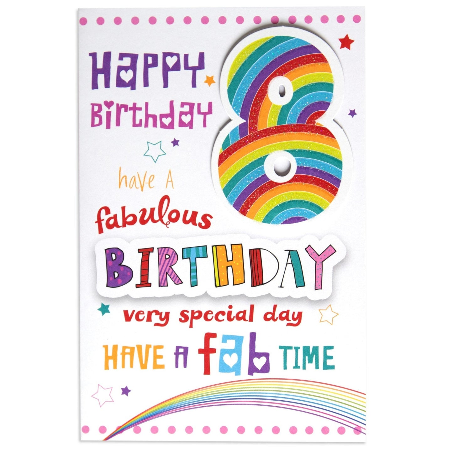 Fabulous & Colourful 8th Birthday Card