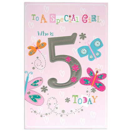 Special Girl Sweet 5th Birthday Card