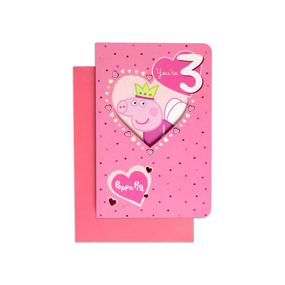 Sweet Peppa Pig Fairy 3rd Birthday Card
