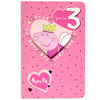 Sweet Peppa Pig Fairy 3rd Birthday Card