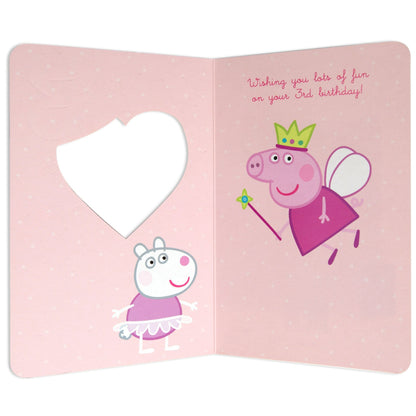 Sweet Peppa Pig Fairy 3rd Birthday Card
