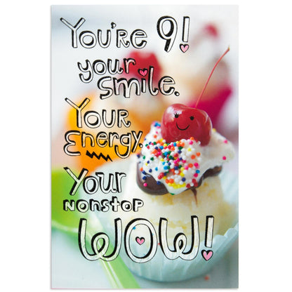 Smile Energy Wow Colourful  9th Birthday Card