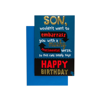Sweet & Silly Totally Not Embarrassing Son Birthday Card