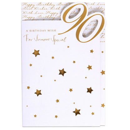 Elegant Gold 90th Birthday Card
