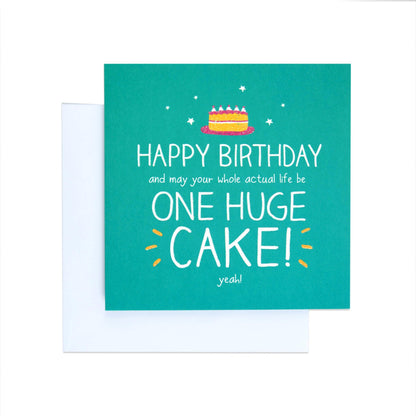 One Huge Cake Fun Birthday Card