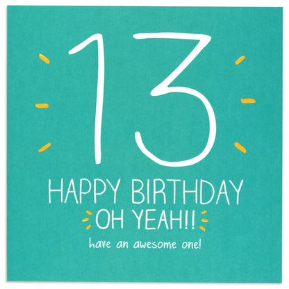 Oh Yeah Fun 13th Birthday Card