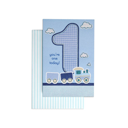 Adorable Choo Choo Train 1st Birthday Card