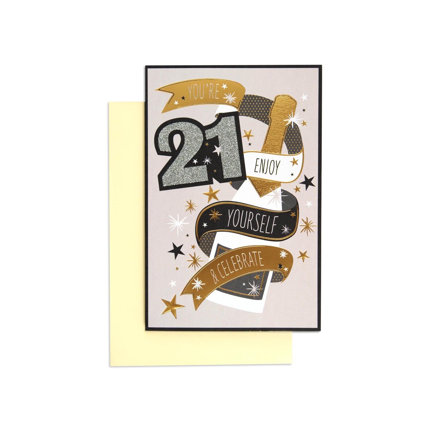 Pop The Bubbly Stylish 21st Birthday Card