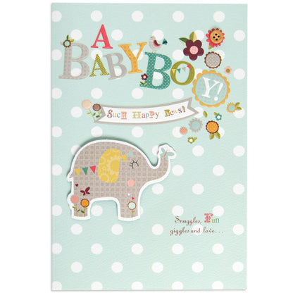 Lovely Baby Boy Welcome Congratulations Card