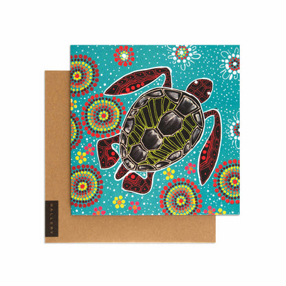 Indigenous Turtle by Ed Nullen Blank Card