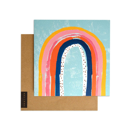 Colourful Patterned Rainbow Blank Card