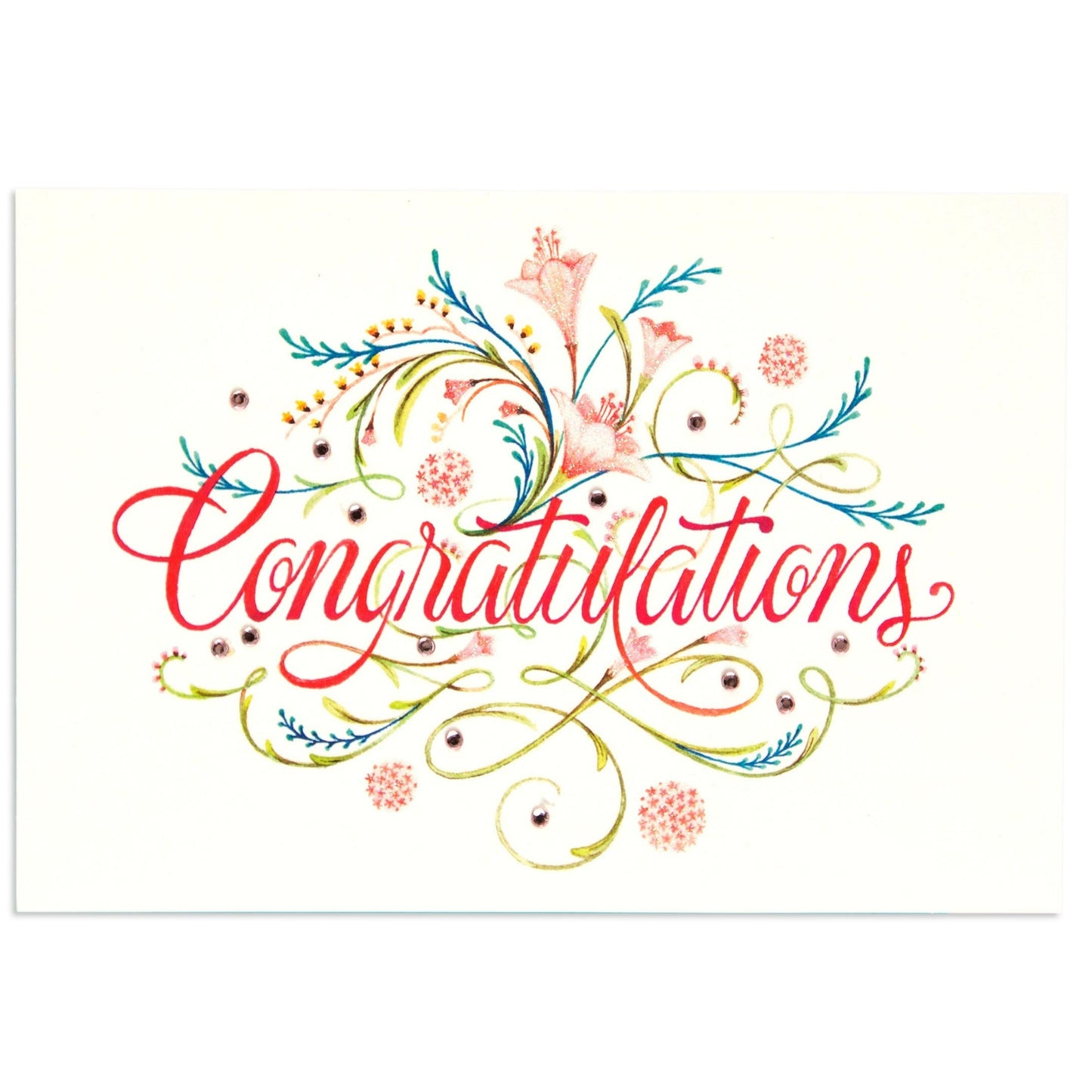 Floral Script Elegant Congratulations Card