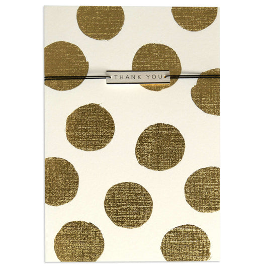 Gold Polka Dots Stylish Thank You Card