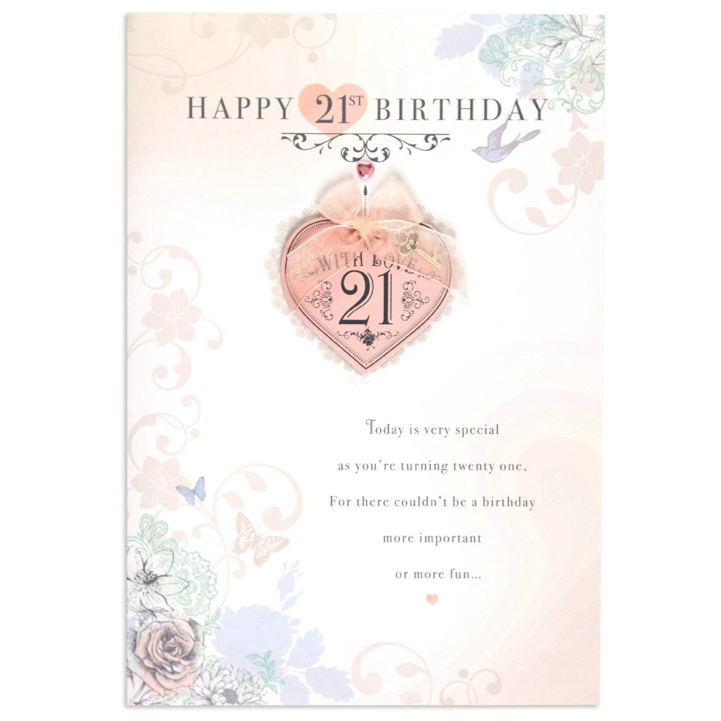 Elegant Illustrated 21st Birthday Card