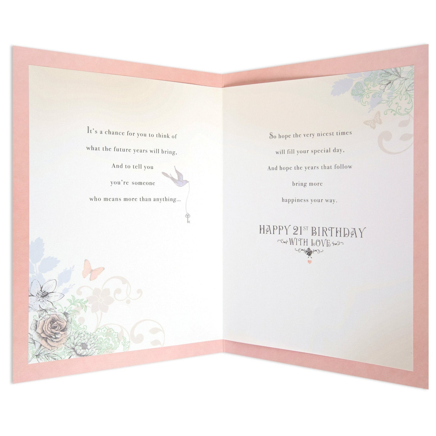 Elegant Illustrated 21st Birthday Card