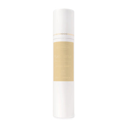 Golden Slim Flask Bottle in elegant white foil-stamped tube packaging, showcasing a subtle cream and gold design.