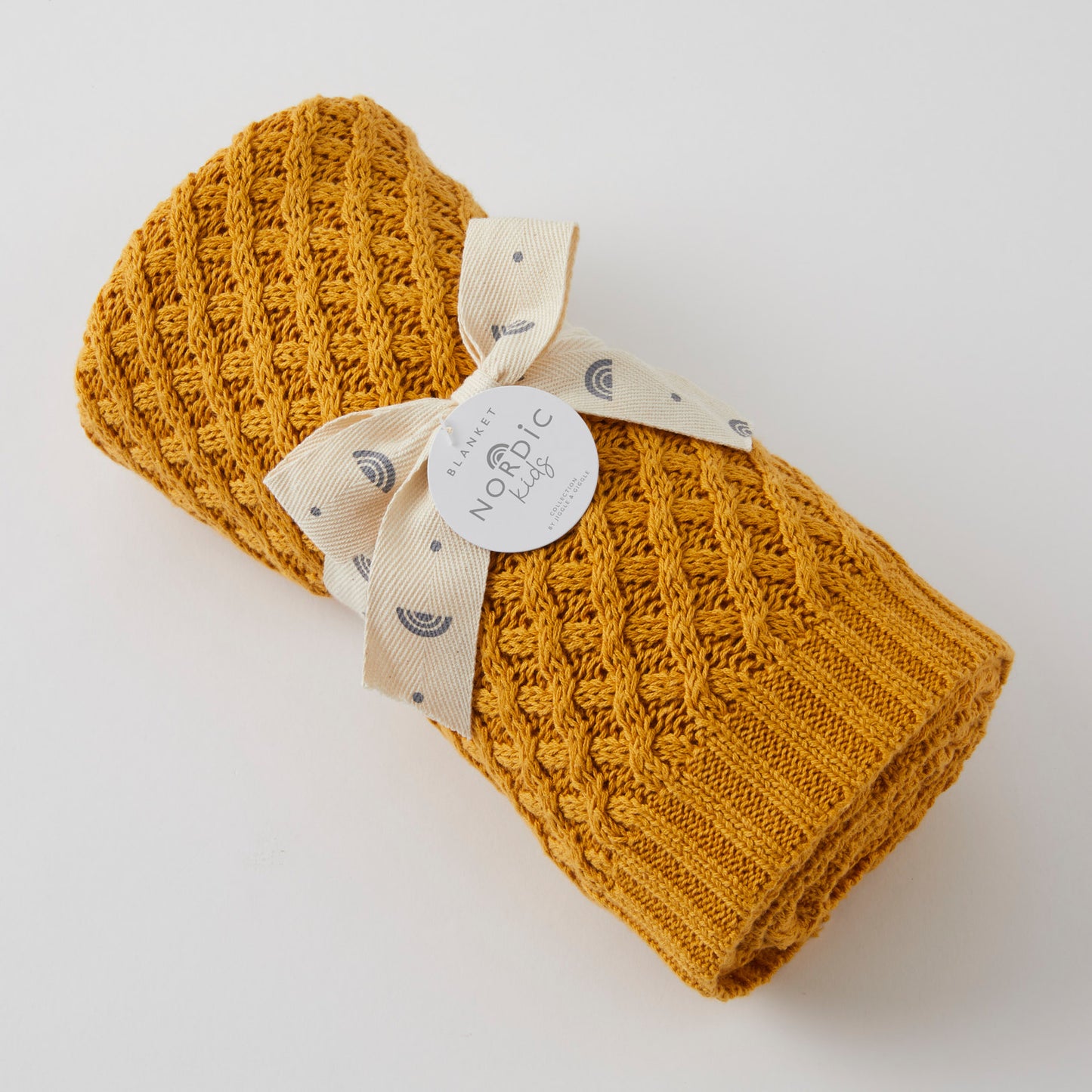 Honey Basket Weave Knit Blanket