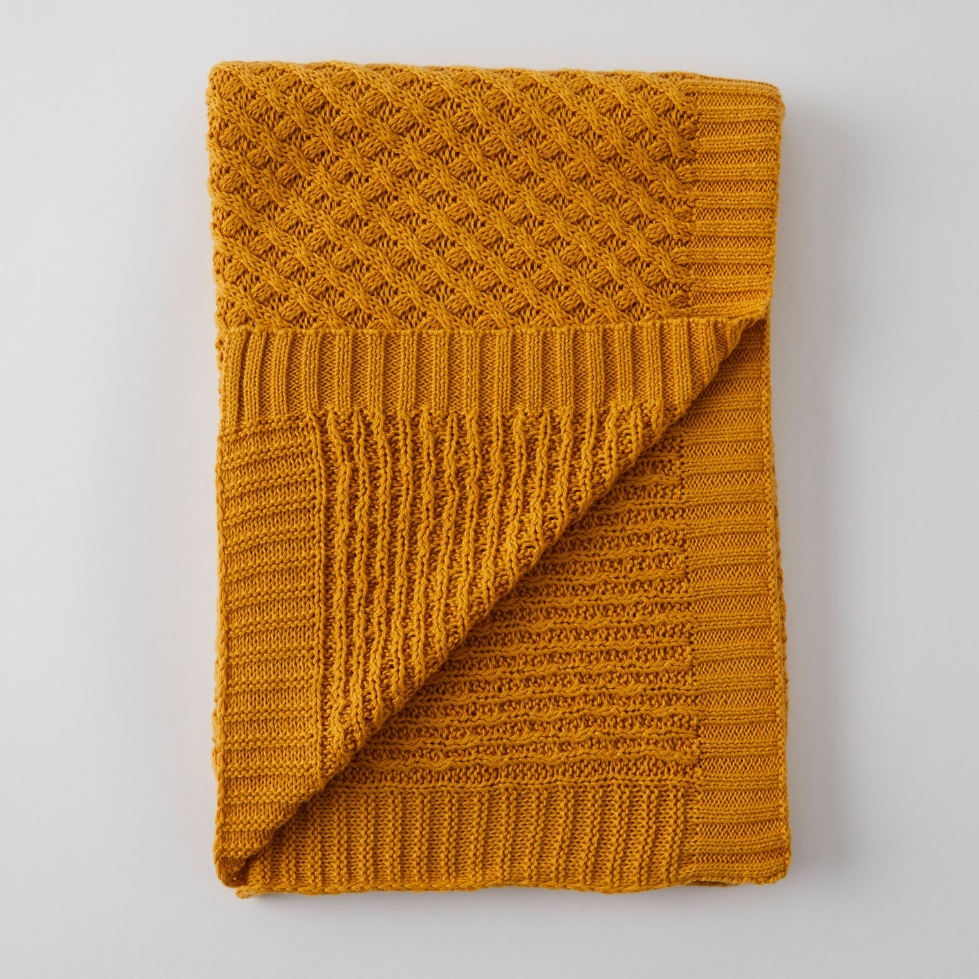 Honey Basket Weave Knit Blanket