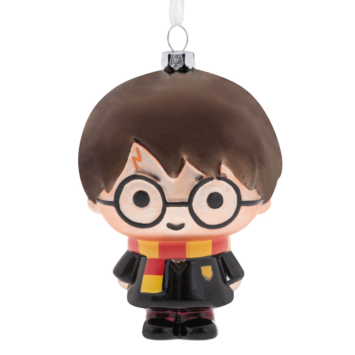 Harry Potter - Hallmark Glass Christmas Ornament in stylised design, colourful blown glass, detailed facial features, front view