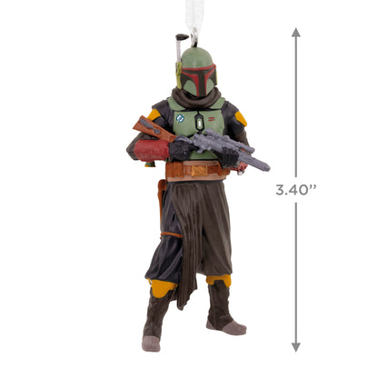 Star Wars™: The Book of Boba Fett - Hallmark Christmas Ornament featuring Boba Fett with detailed armour design, 3.4 inch tall and ready to hang.