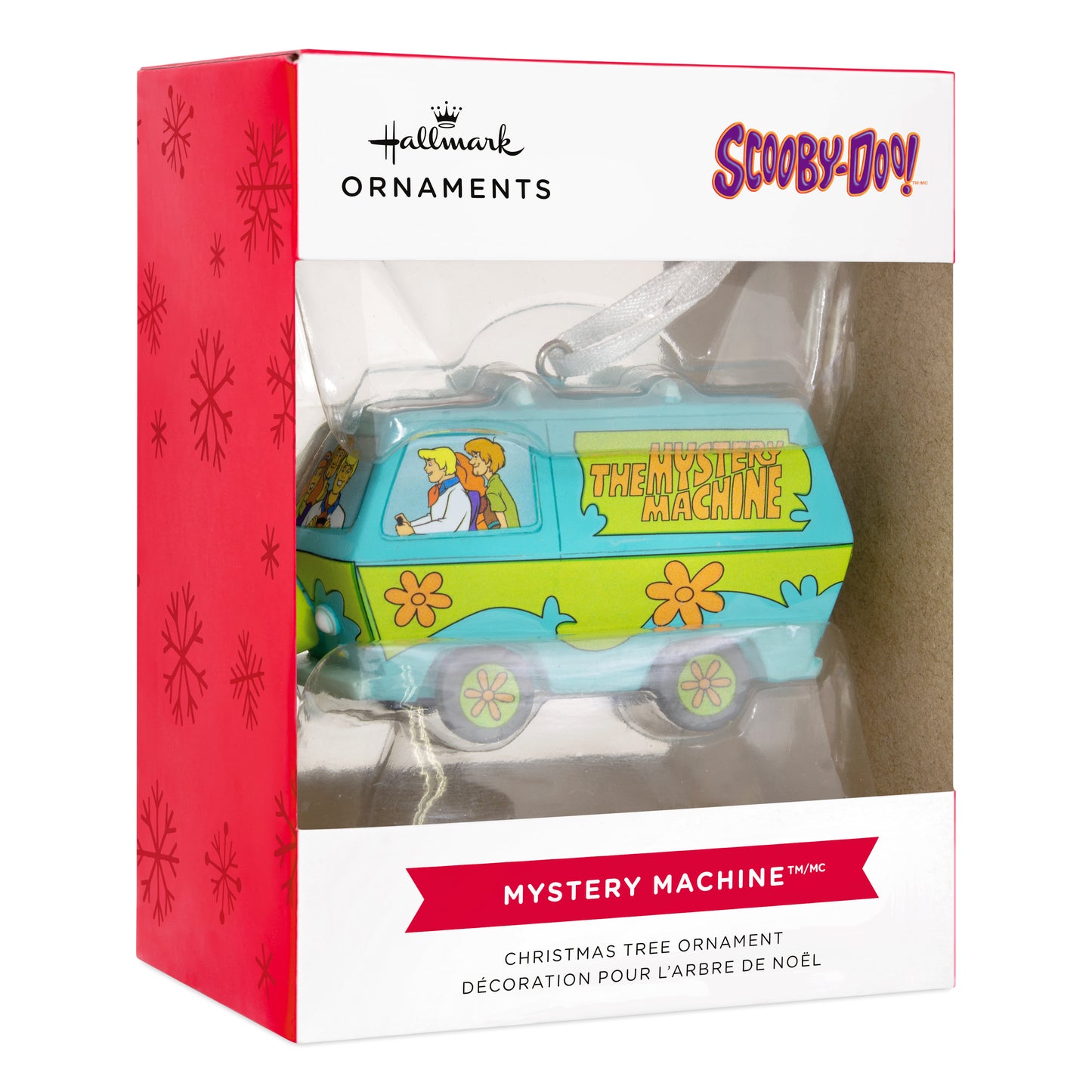 Scooby-Doo Mystery Machine - Hallmark Christmas Ornament in packaging, featuring colourful van design and cartoon characters.