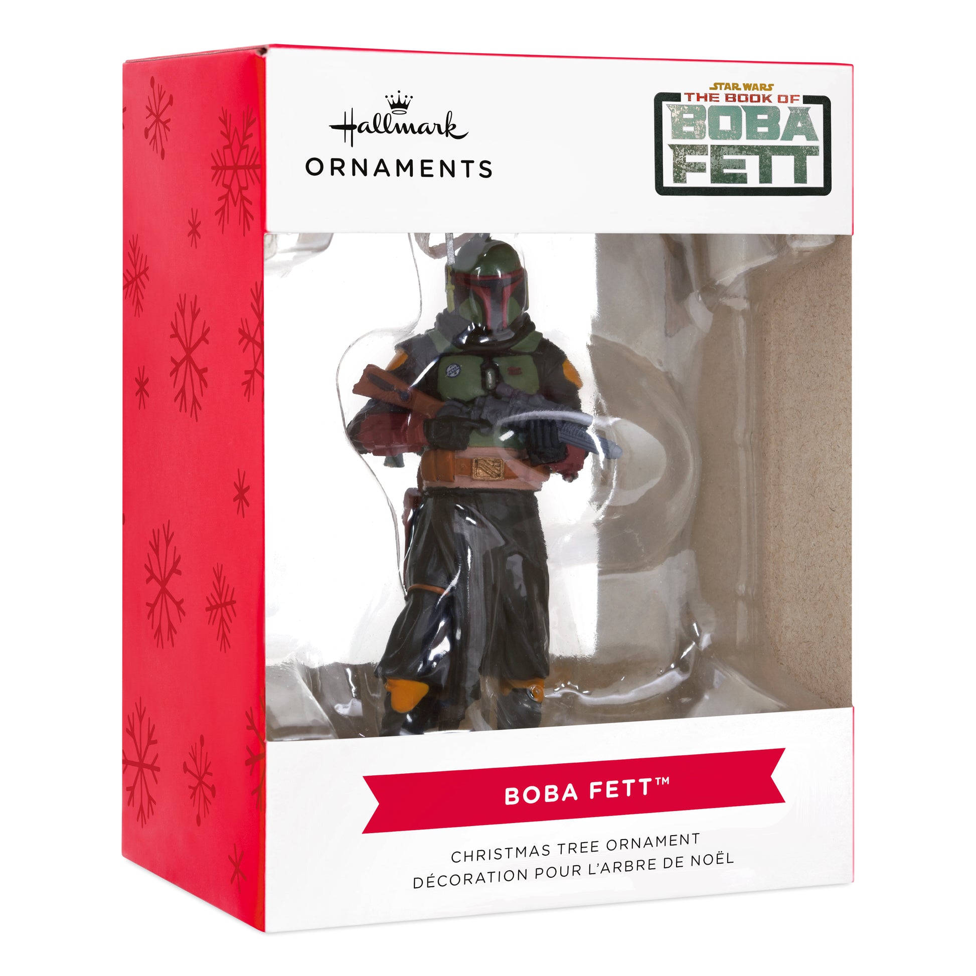 Star Wars™: The Book of Boba Fett - Hallmark Christmas Ornament in festive packaging with snowflake details.