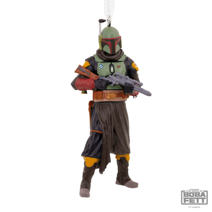 Star Wars™: The Book of Boba Fett - Hallmark Christmas Ornament featuring a detailed Boba Fett decoration in armoured look, holding a weapon.