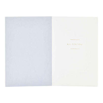 Signature Studio Love Greeting Card - All My Love, interior view with gold foil text "ALL FOR YOU" on white background.